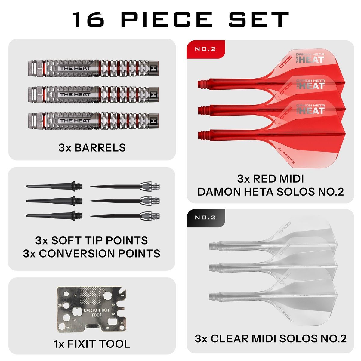 Harrows Damon Heta GEO 90% Softdarts 18 Gram Softdarts