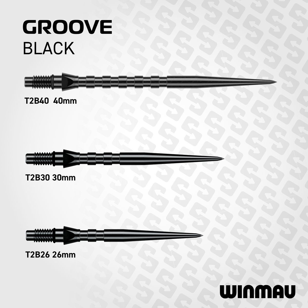 Winmau Switch Points Groove 26/30/40 mm Silver/Black Wechselspitzen
