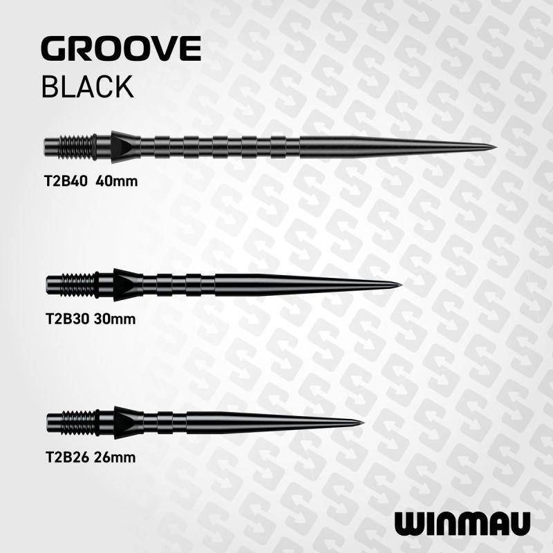 Winmau Switch Points Groove 26/30/40 mm Silber/Schwarz Wechselspitzen