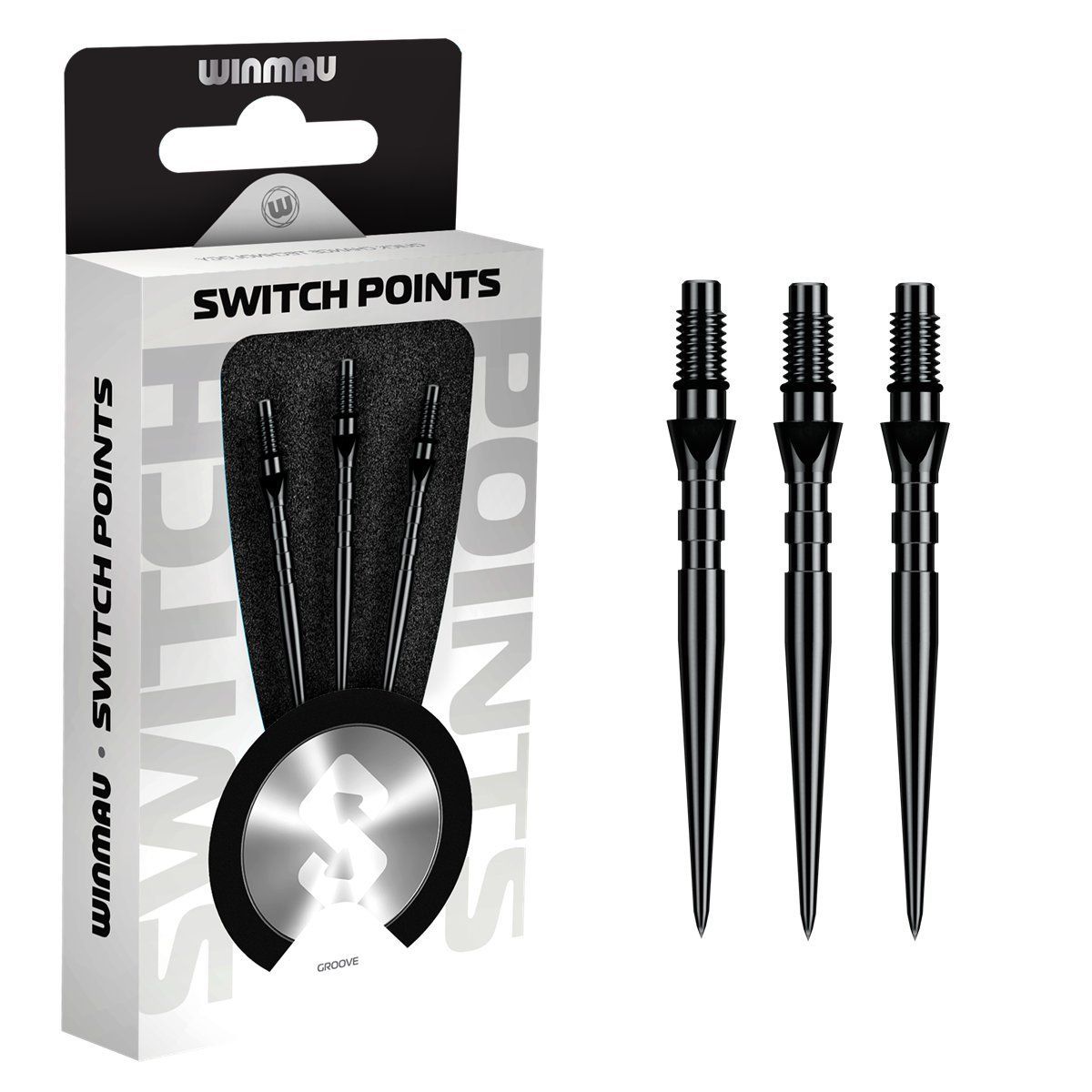 Winmau Switch Points Groove 26/30/40 mm Silver/Black Wechselspitzen