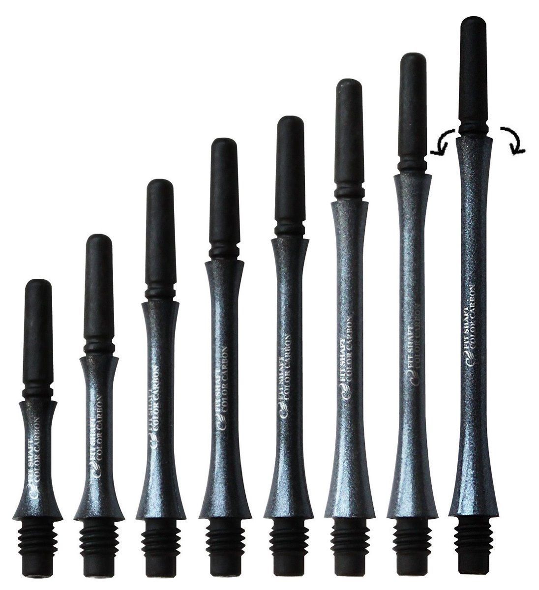 Cosmo Darts Carbon Fit Shafts Slim Pearl Black Spinning Shafts