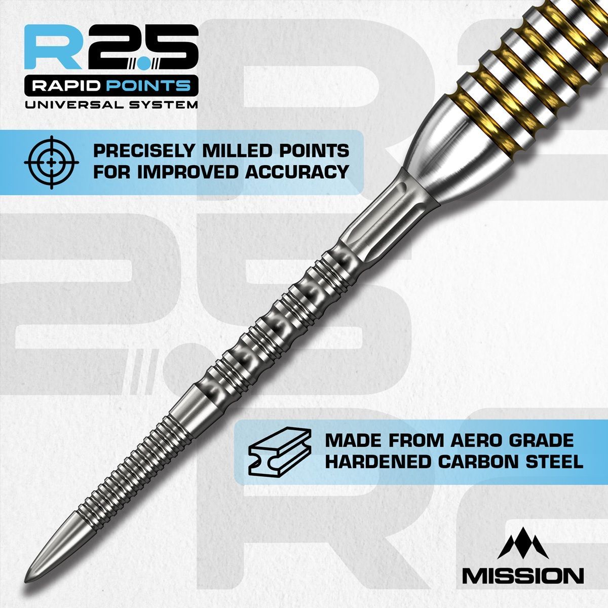 Mission R2.5 Rapid Point RP GV2 Silber 30/35/40 mm Wechselspitzen
