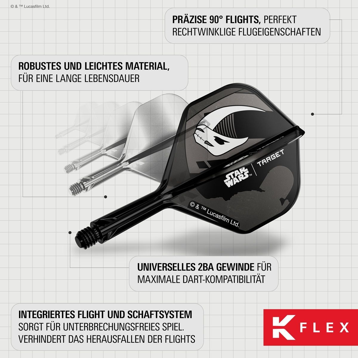 Target K-Flex Star Wars Mandalorian Shaft/Flight System Gift Set Standard No2 Shafts