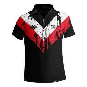 Shot Michael Smith White Strip Polo Player Shirt 4XL Dartshirt