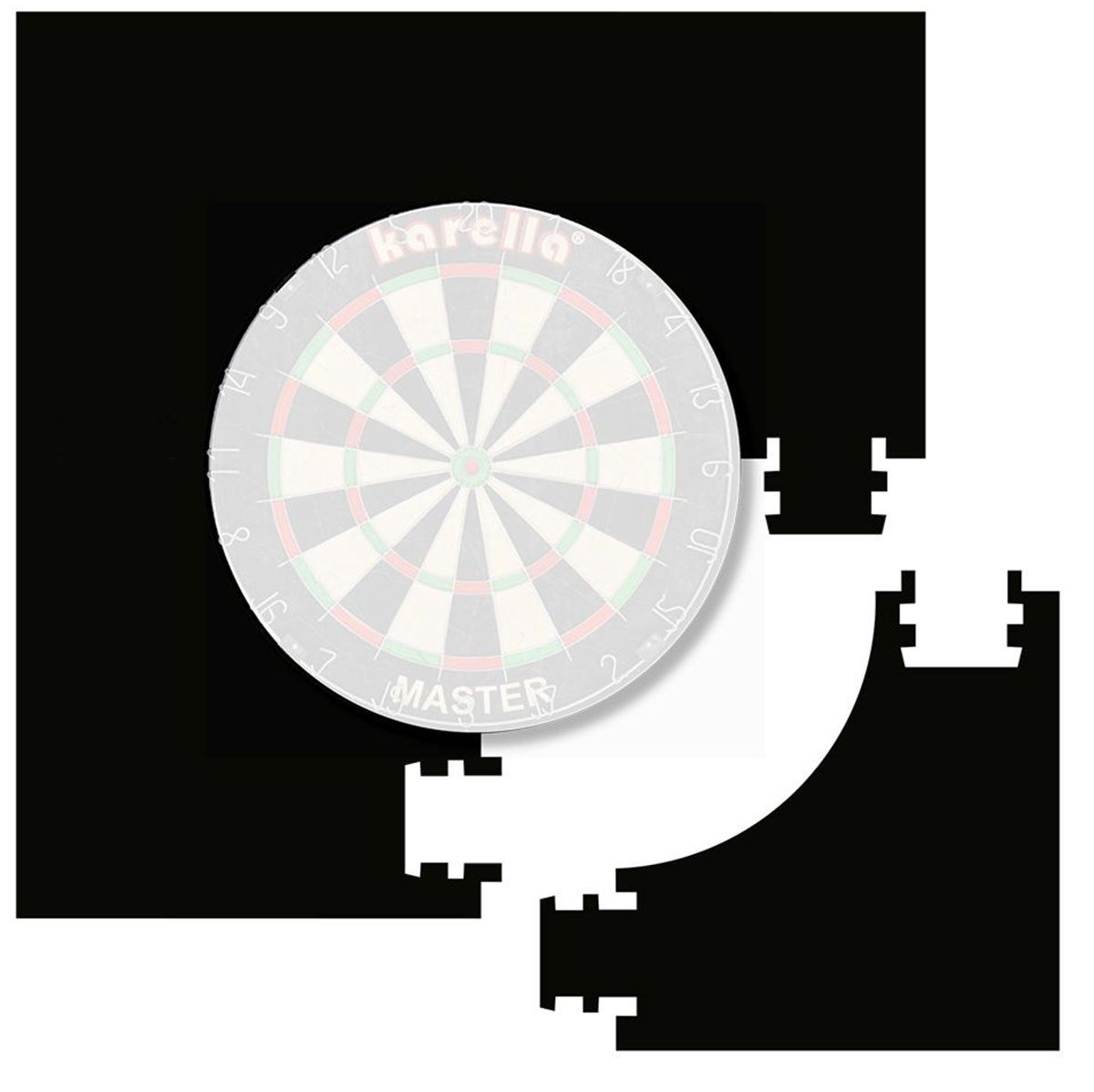 Karella Quadro 4-Piece Square Dartboard Surround / Catch Ring Steel Dartscheibe Auffangring
