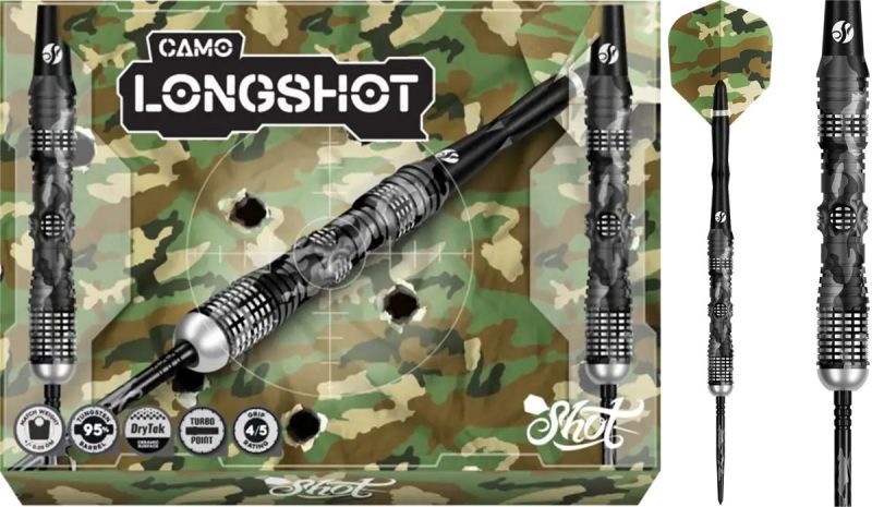Shot! Camo Longshot TP 95% Steeldart 23/24/25 Gram Steeldarts