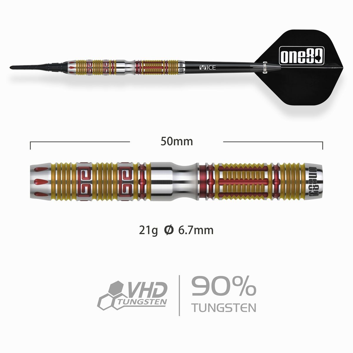 ONE80 Tom Yang Emperor 2 90% Softdarts 21 Gram Softdarts