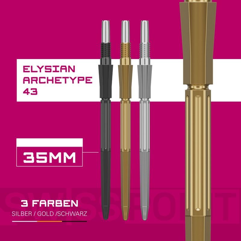Target Swiss Point Elysian Archetype 43 30/35/42 mm Oro/Nero/Argento Wechselspitzen