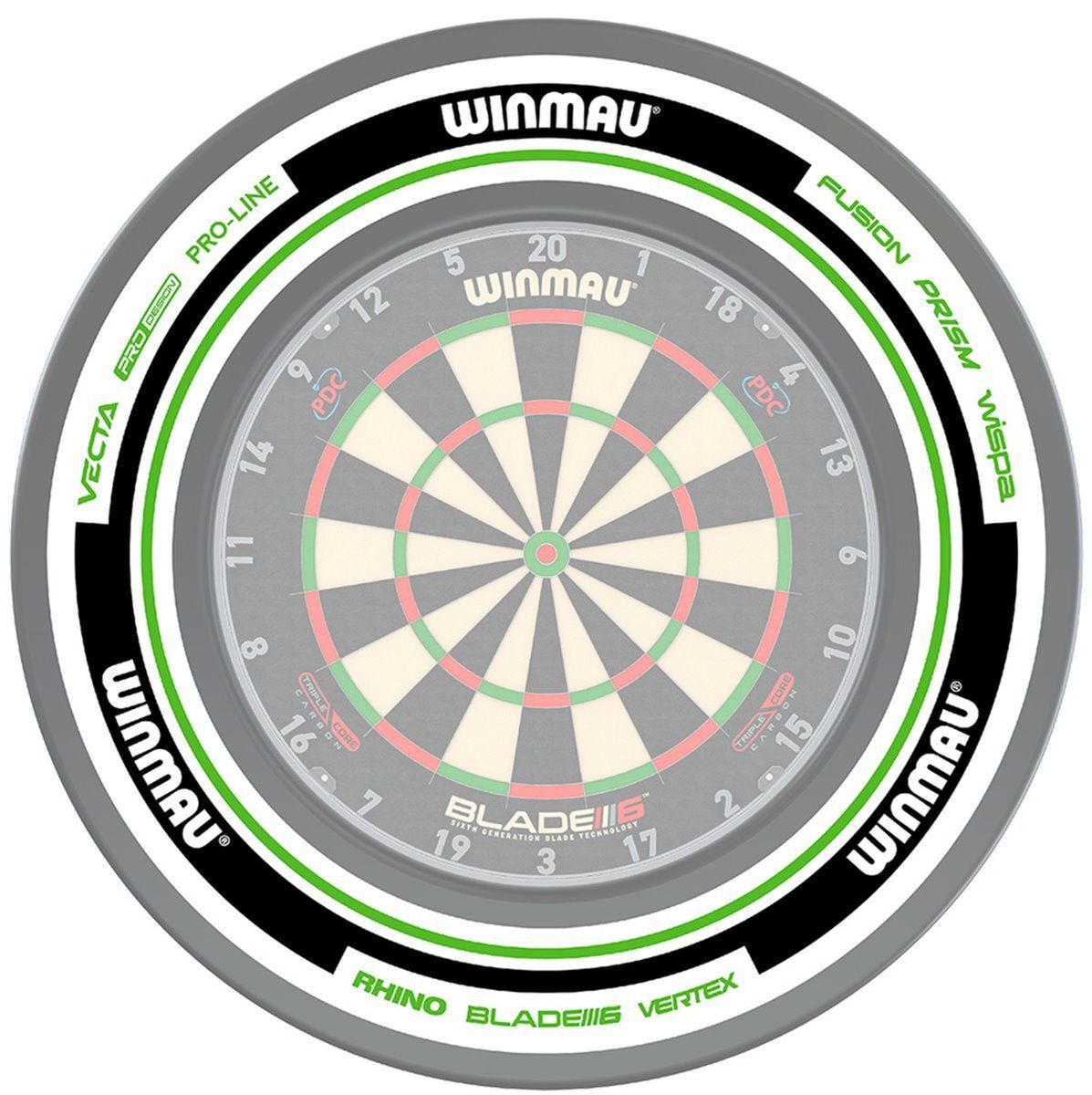 1 tlg. Winmau Advance Weiß/Grün Catchring Dart Surround Auffangring