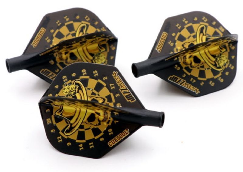 Cuesoul TERO AK4 aletta per freccette Golden Skull Nero Standard Flights