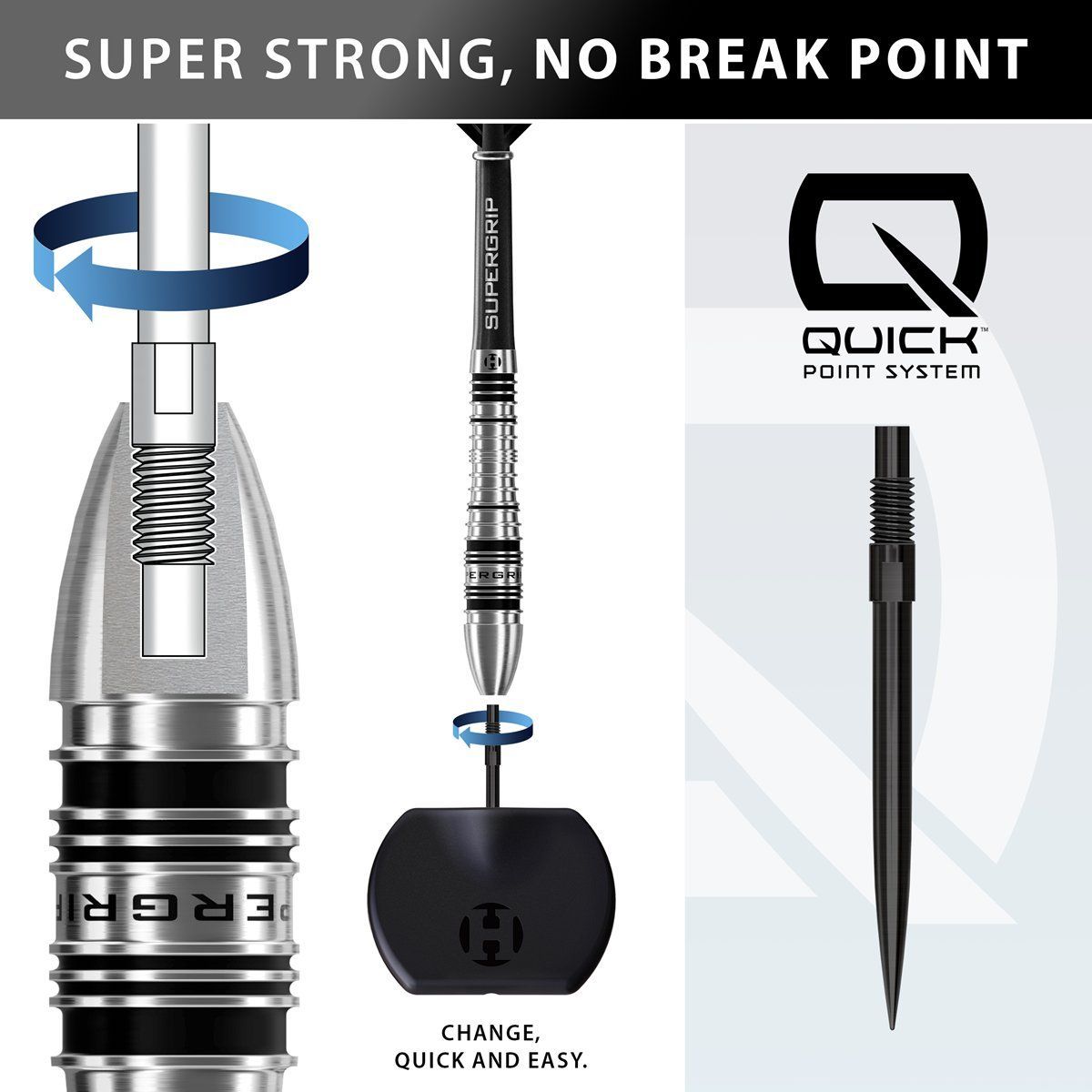 Harrows Supergrip QP Bomb 90% Steeldarts 23/25 Gramm Steeldarts