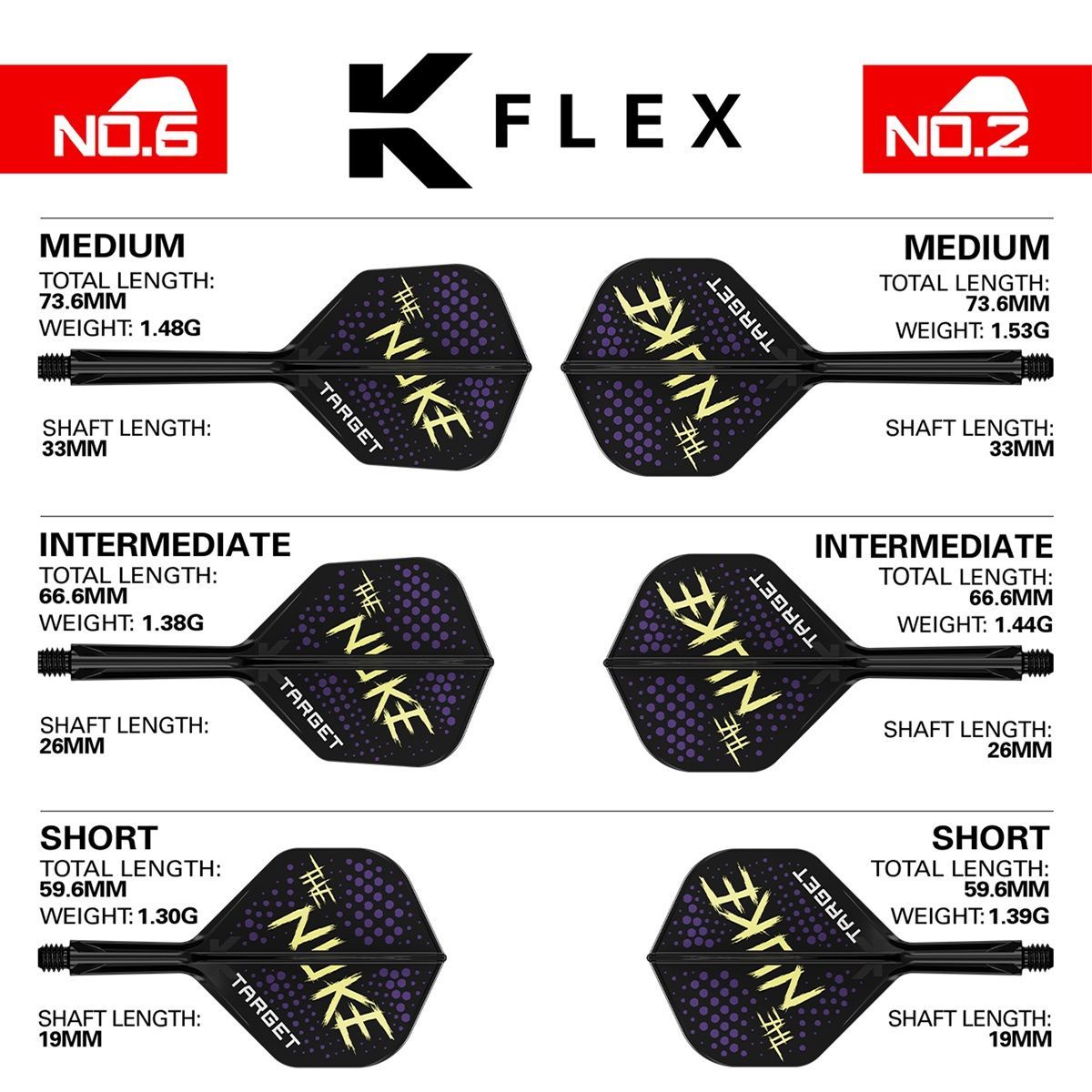 Target K-Flex Luke "The Nuke" Littler Shaft/Flight System Shape No6 Shafts