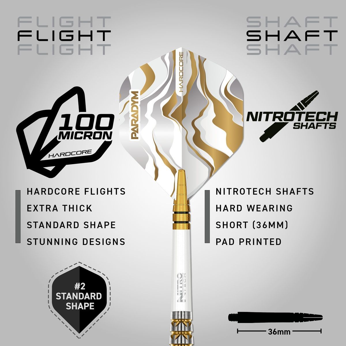 Reddragon Paradym Gold Torpedo 90% Fléchettes à pointe acier 23/25 Grammes Steeldarts