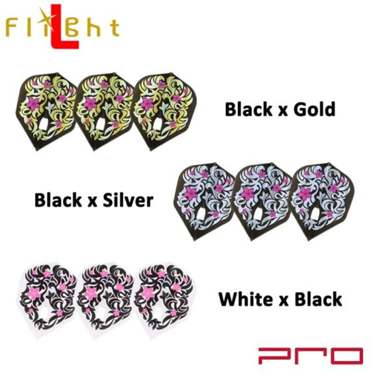 L-Style Signature Flights Pro DYNASTY L-Flight PRO AKIHIKO OWAKU White x Black Shape L3 Flights