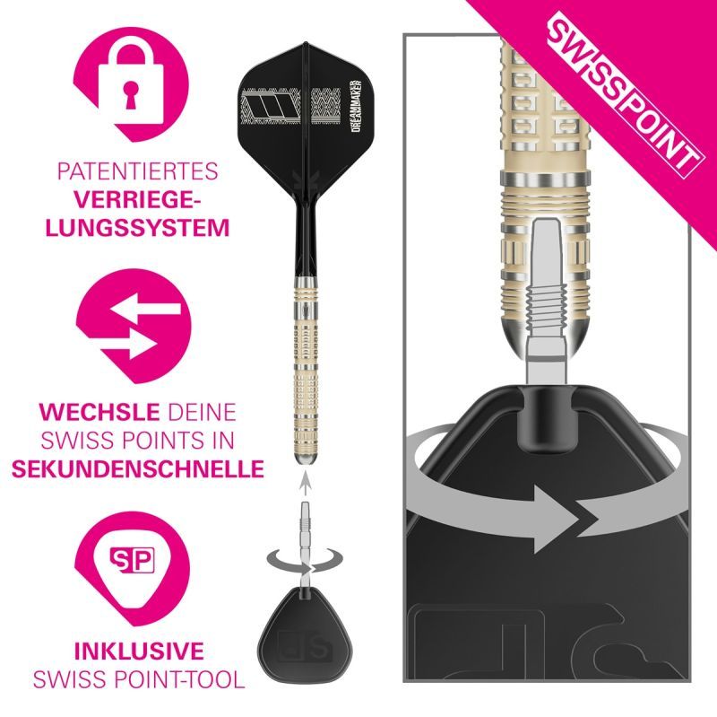 Target Dimitri van den Bergh 95K Swiss Point 95% Steeldarts 22/23/24 Gram Steeldarts