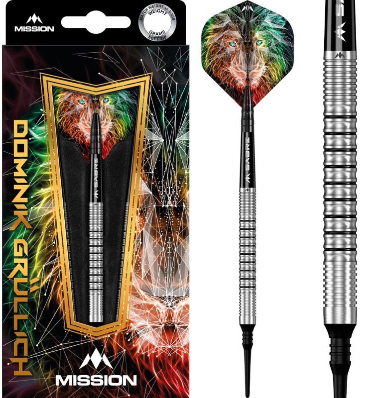 Mission Dominik Grüllich 95% Silver-Black Rings Softdarts 18 Gram Softdarts