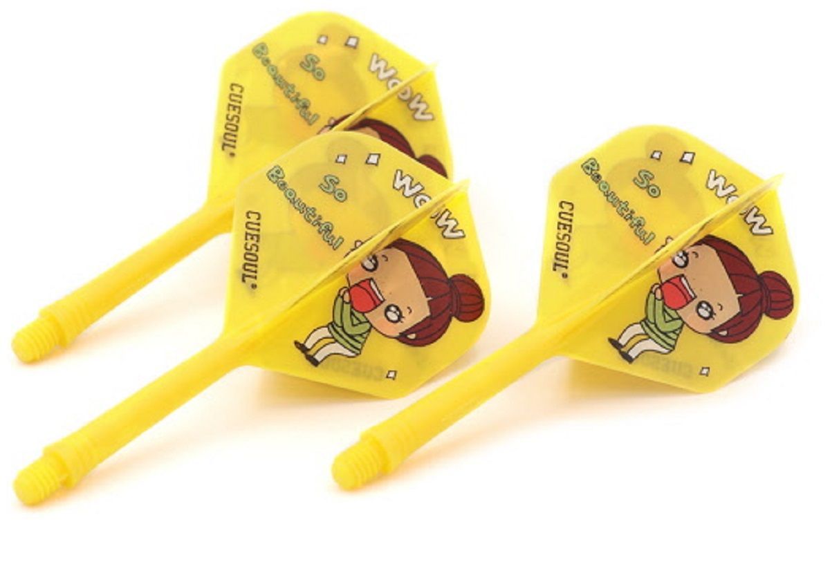 Cuesoul Dart Flight/Shaft AK5 Happy Girl Yellow Standard No2 Flights
