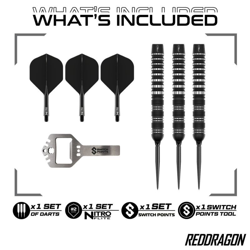 Reddragon Sable Parallel Switch Point 90% Steeldarts 21/22/23/24 Gramm Steeldarts