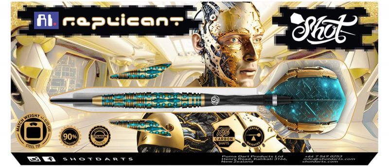 B-Ware - Flights fehlt - Shot! AI Replicant 90% Steeldart 25 Gramm Steeldarts