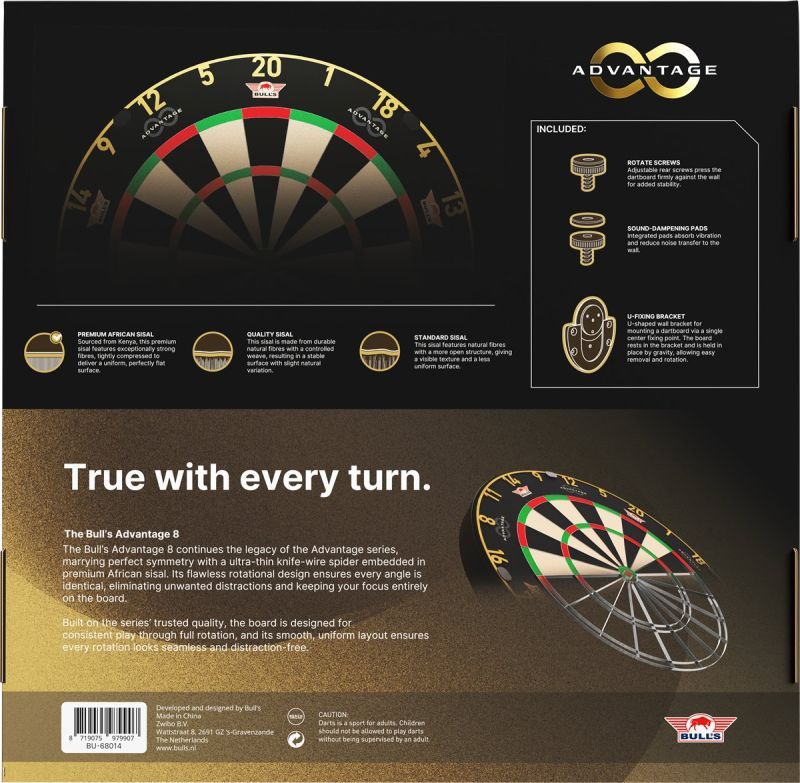 Bull's NL Advantage 8 Dartboard Bristle Board