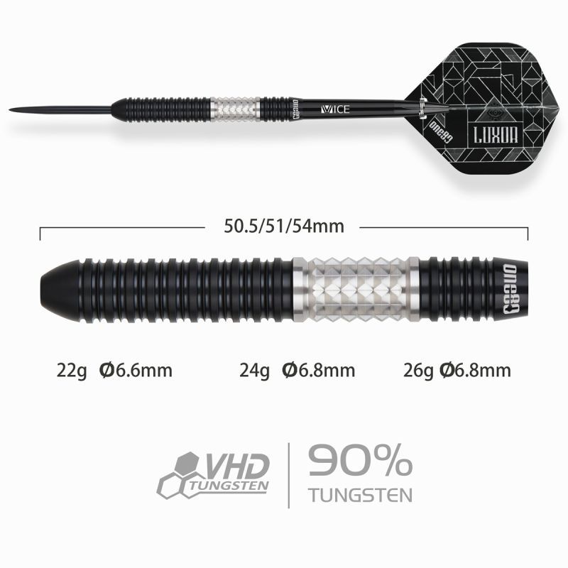 ONE80 Luxor II Iota Steeldarts 22/24/26 Gram Steeldarts