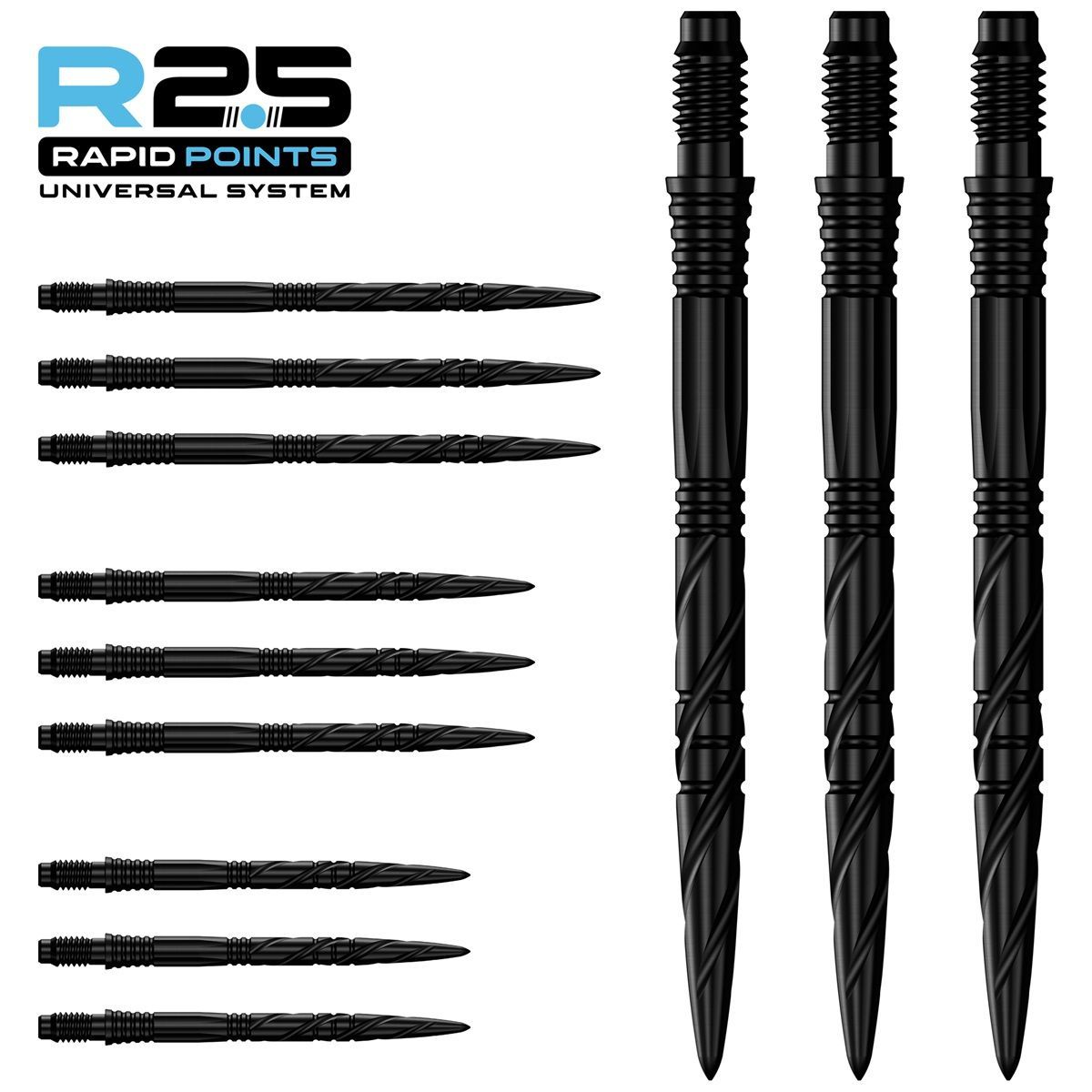 Mission R2.5 Rapid Point RP SGV Argent/Noir 30/35/40 mm Wechselspitzen