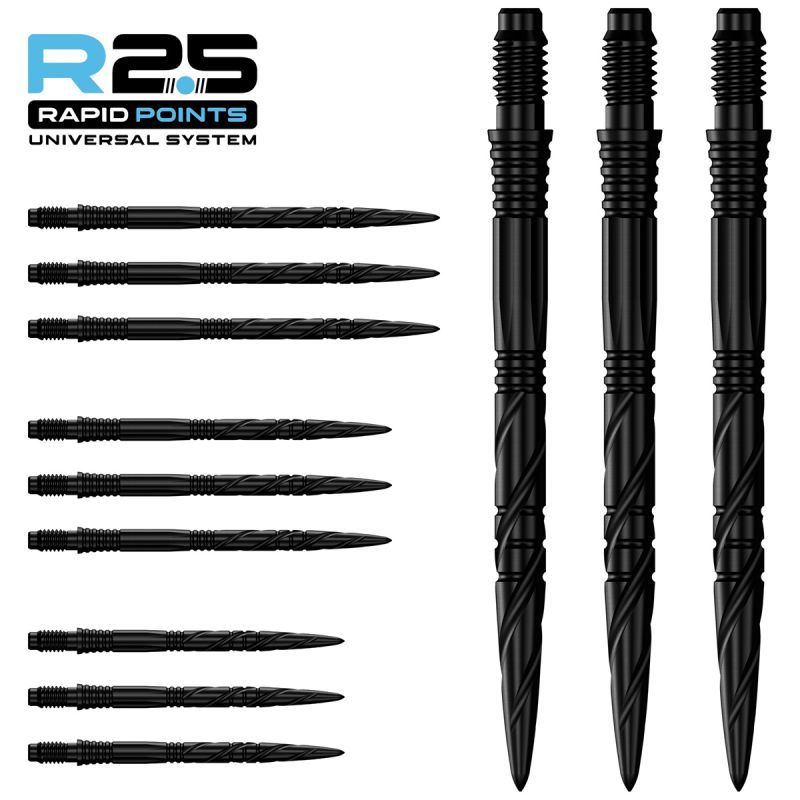 Mission R2.5 Rapid Point RP SGV Silber/Schwarz 30/35/40 mm Wechselspitzen