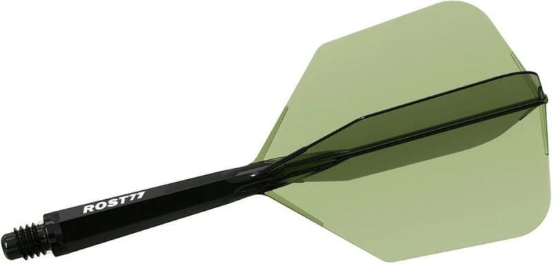 Cuesoul aletta per freccette/Asta ROST 77 Trasparente Dark Green Big Wing Flights