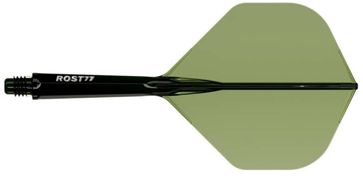 Cuesoul aletta per freccette/Asta ROST 77 Trasparente Dunkel Verde standard grande Flights