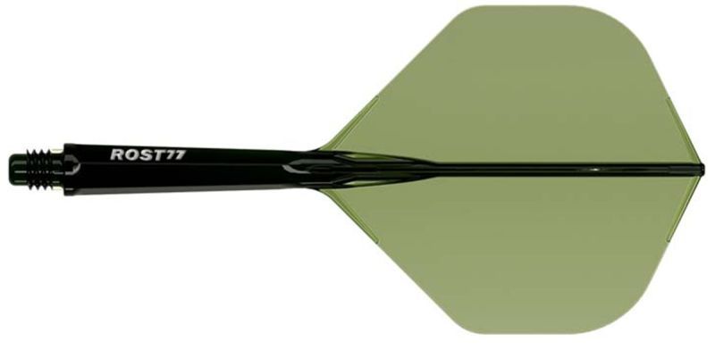 Cuesoul aletta per freccette/Asta ROST 77 Trasparente Dunkel Verde standard grande Flights