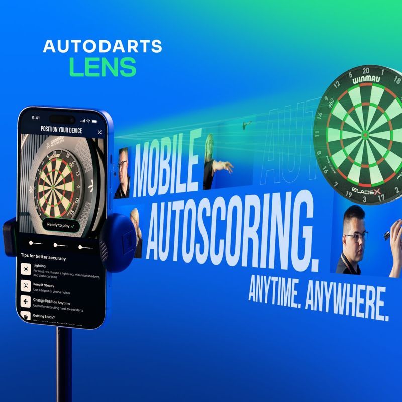 Winmau Autodarts Lens Bundle Stativ und 1-Jahres-Abonnement Zubehör für Autodarts