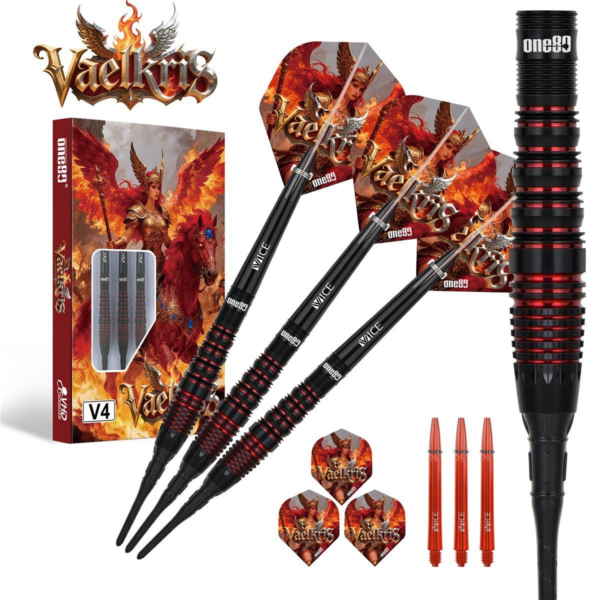 One80 Vaelkris V4 Softdarts 18/20 Gramm Softdarts