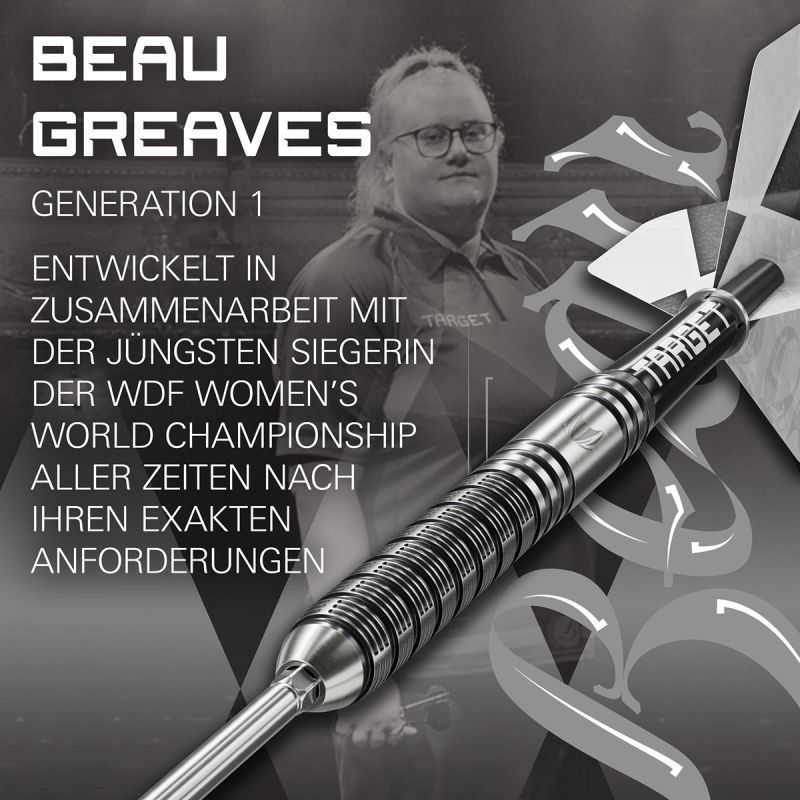 Target Beau Greaves G1 Swiss Point 90% Steeldarts 23/25 Gramm Steeldarts