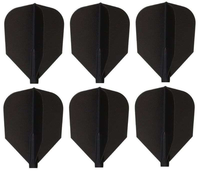 2 Set Cosmo Darts Fit Flights Schwarz Shape Flights