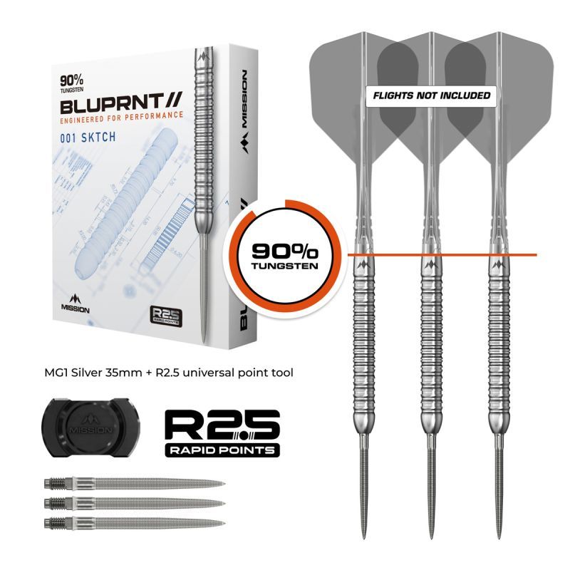 Mission BLUPRNT SKTCH R2.5 RP 90% Steeldarts 23/25 Gramm Steeldarts