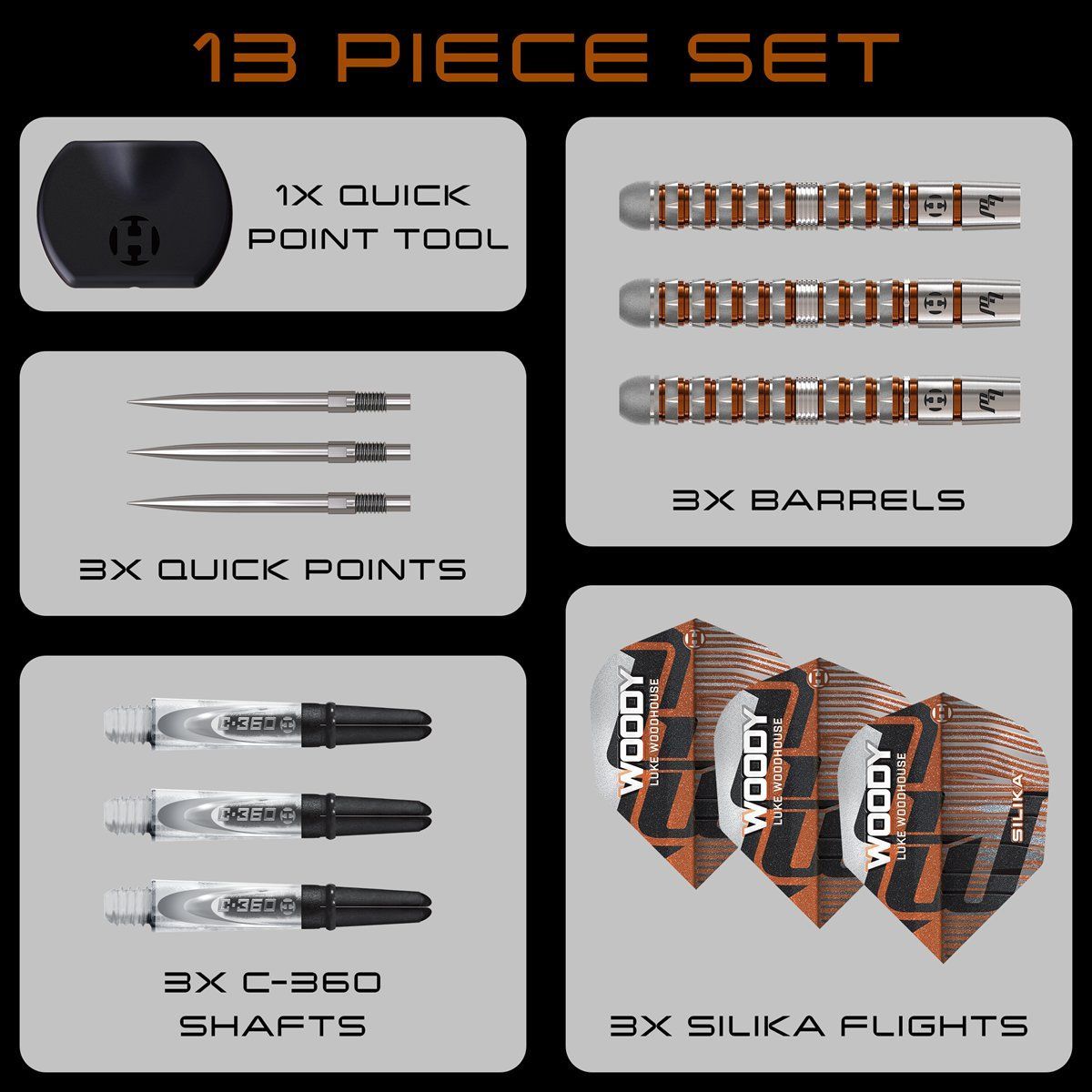 Harrows Luke Woodhouse G3 90% Quick Points Steeldarts 21/23/25 Gramm Steeldarts