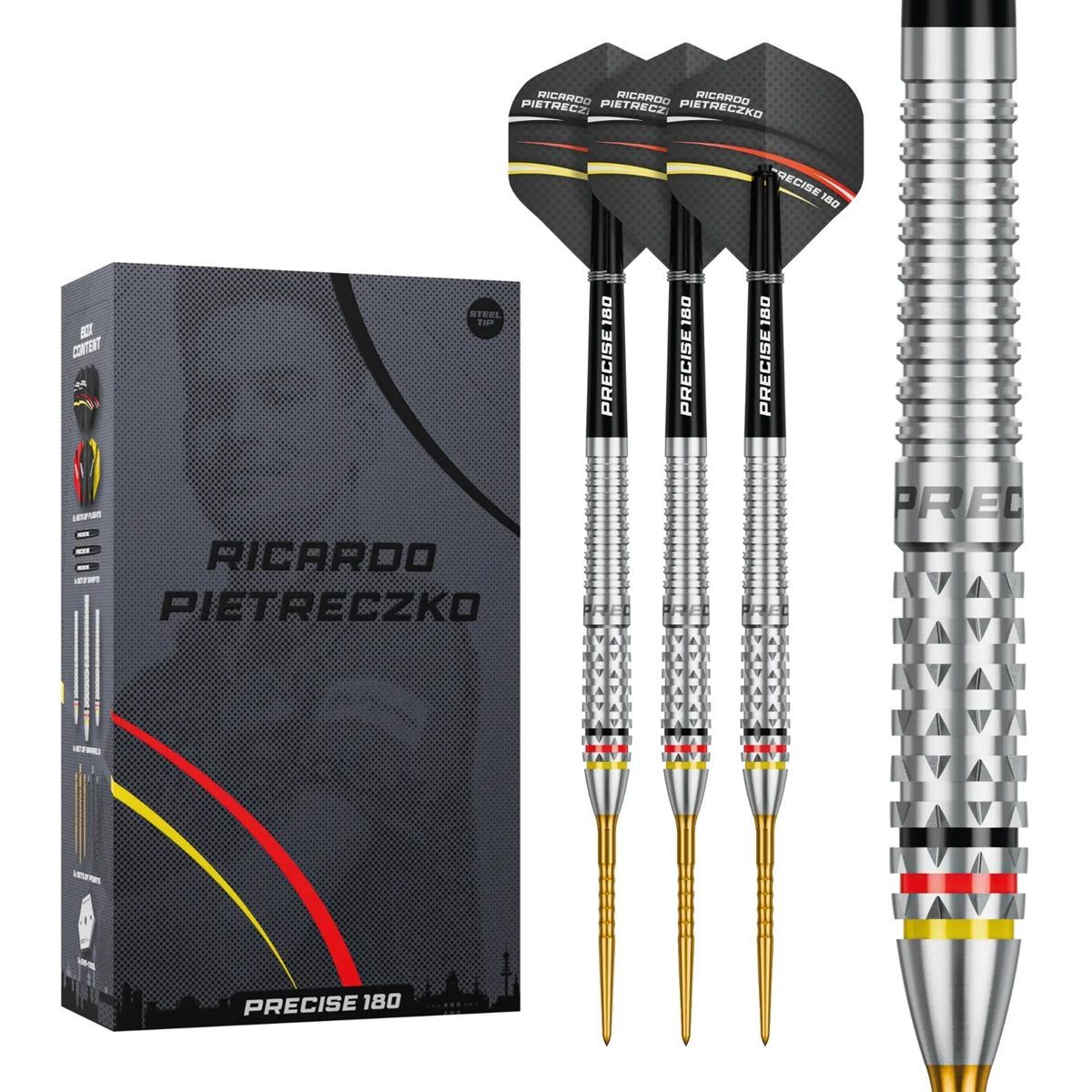 Precise180 Ricardo Pietreczko 90% Freccette Steel Tip 21/23/25 Grammi Steeldarts
