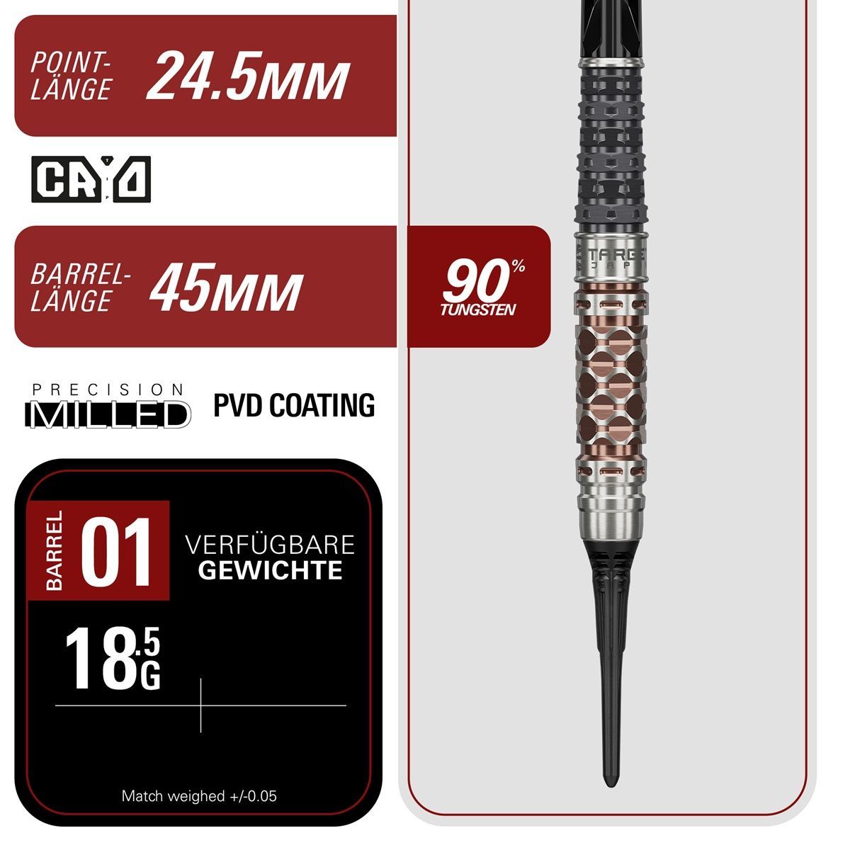 Target Cathy Leung Charis G6 90% 2BA Softdarts 18,5 Grammi Softdarts
