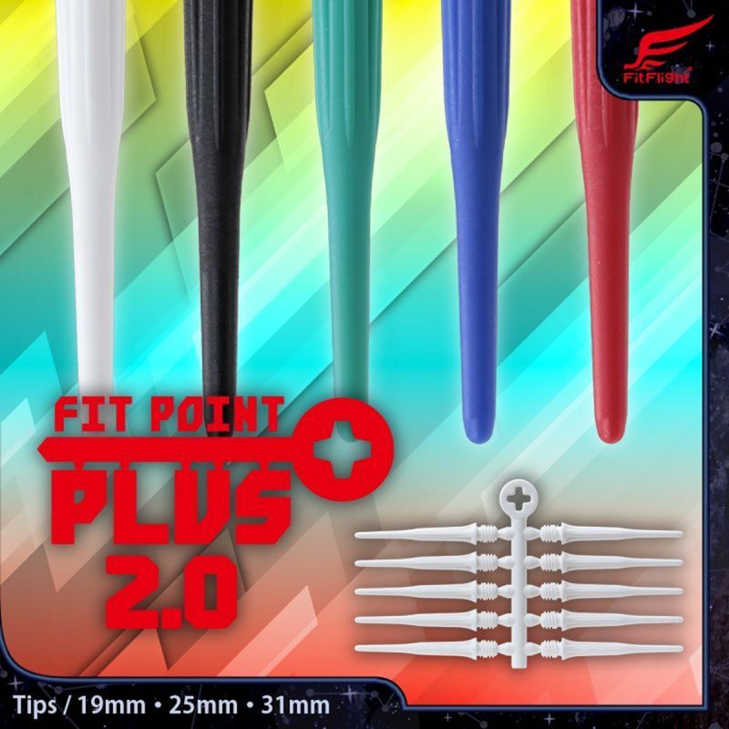 CosmoDarts Fit Point PLUS 2.0 Pointes Soft Dart 60 pièces 2BA 19/25/31 mm Tips Kunststoffspitzen