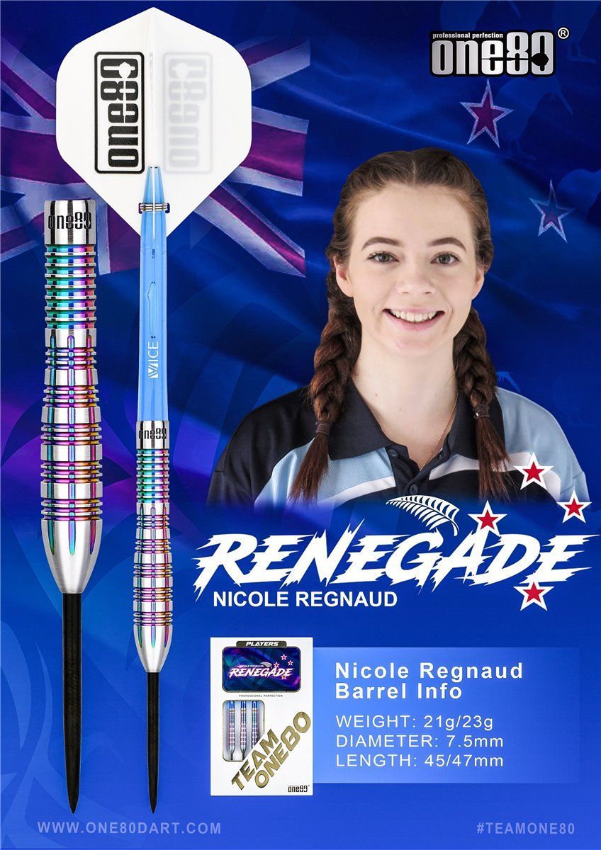 One80 Nicole Regnaud Signature Steeldart 21/23 Gram Steeldarts