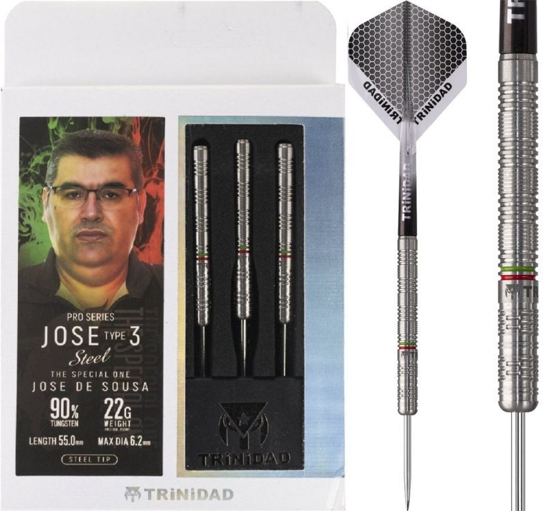 Trinidad Pro José de Sousa 90% Tungsten Type 3 Steeldarts 22 Gramm Steeldarts