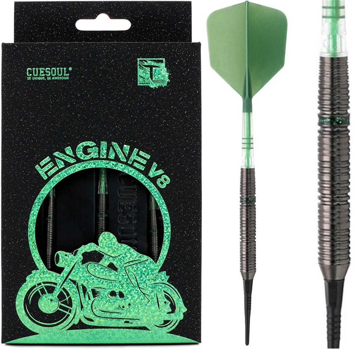 Cuesoul ENGINE V8 Steeldarts/ Le mie freccette elettroniche Soft Tip No5 90% 18/20/22 Grammi Softdarts