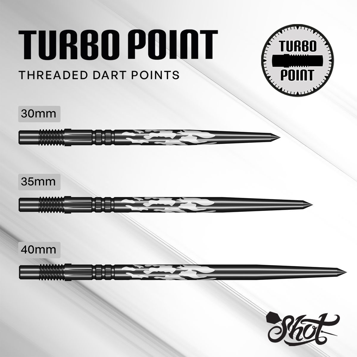 Shot! Shadow Black Turbo Points TP 30/35/40 mm Wechselspitzen