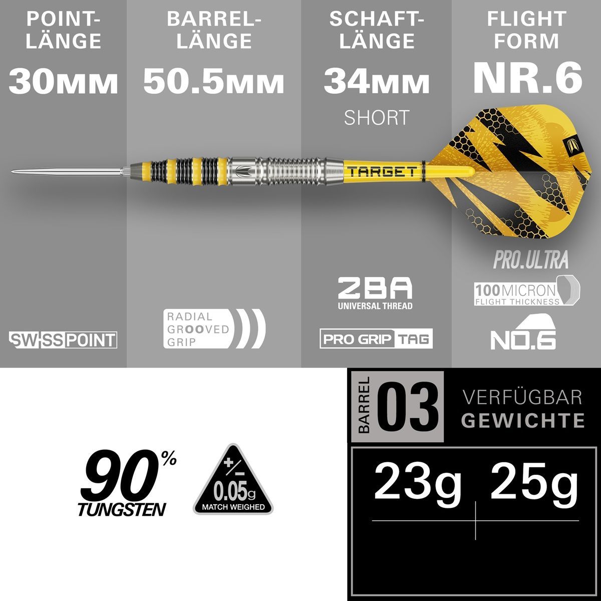 Target Buzz SP 03 90% Steeldarts 23/25 Gram Steeldarts