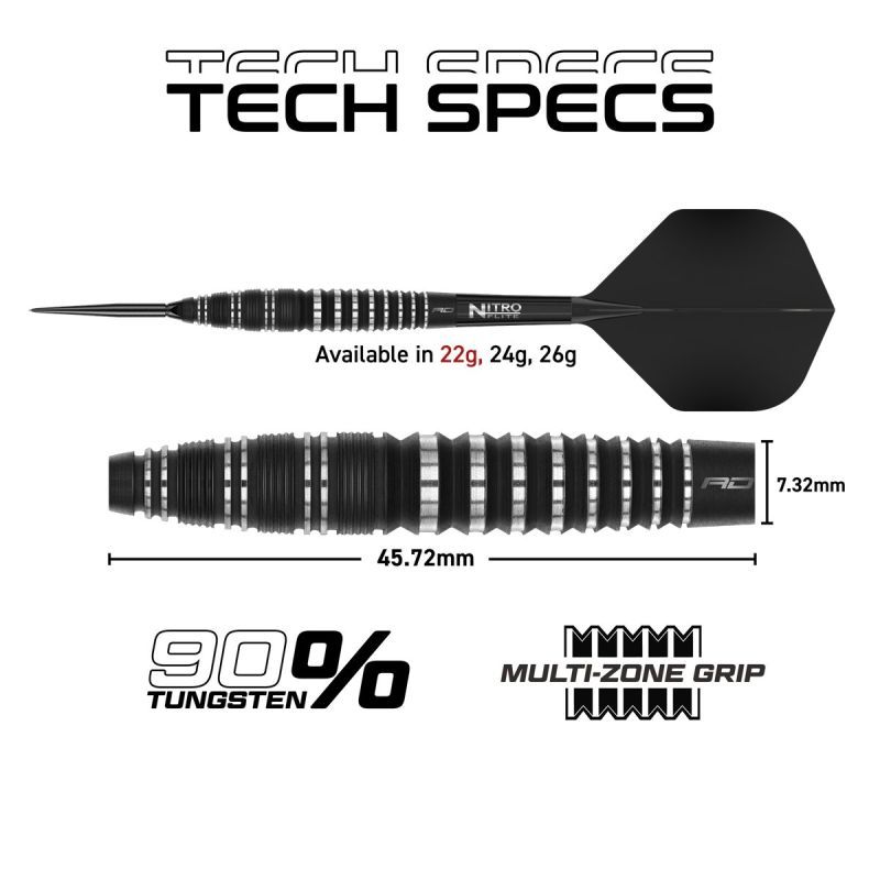 Reddragon Sable Bomb Switch Point 90% Steeldarts 22/24/26 Gramm Steeldarts