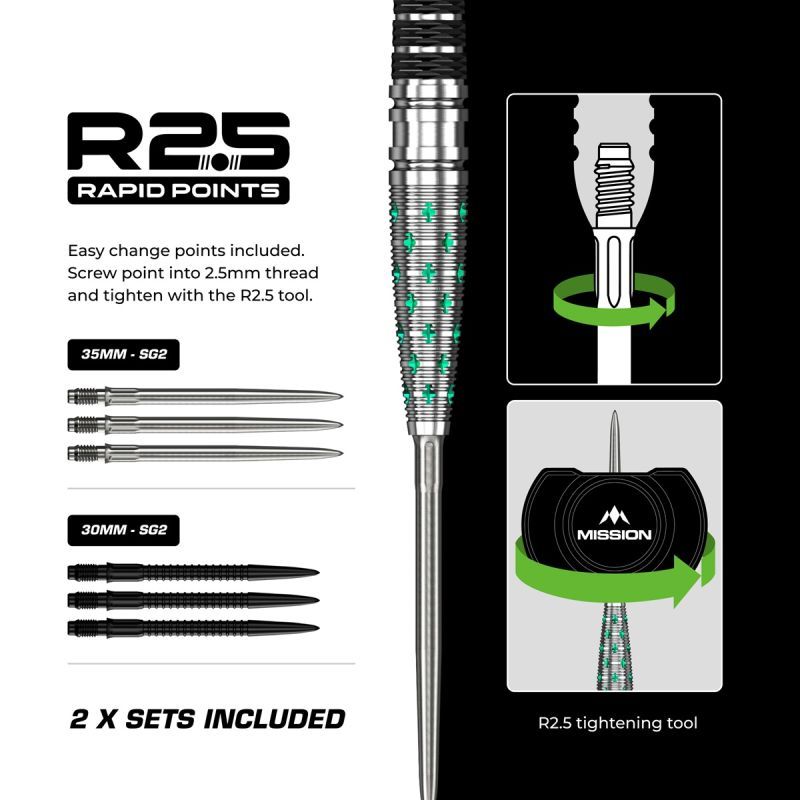 Mission Mantis RP 95% Steeldarts 22/24 Gram Steeldarts