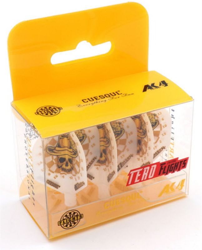 Cuesoul TERO AK4 aletta per freccette Golden Skull Bianco Standard Flights