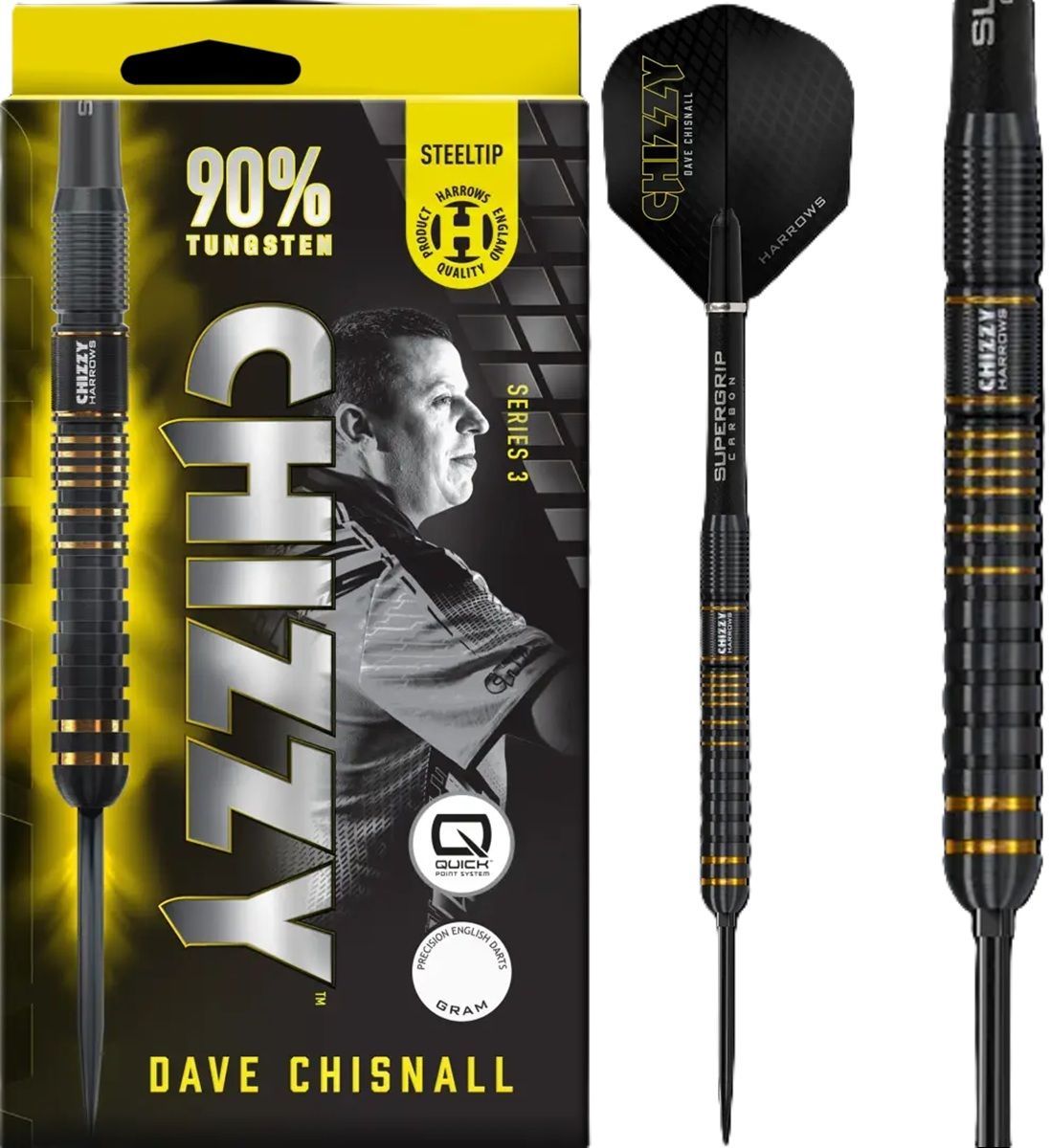 Harrows Dave Chizzy Chisnall G3 Quick Point 90% Steeldarts 21/22/23/24/25/26 Gram Steeldarts