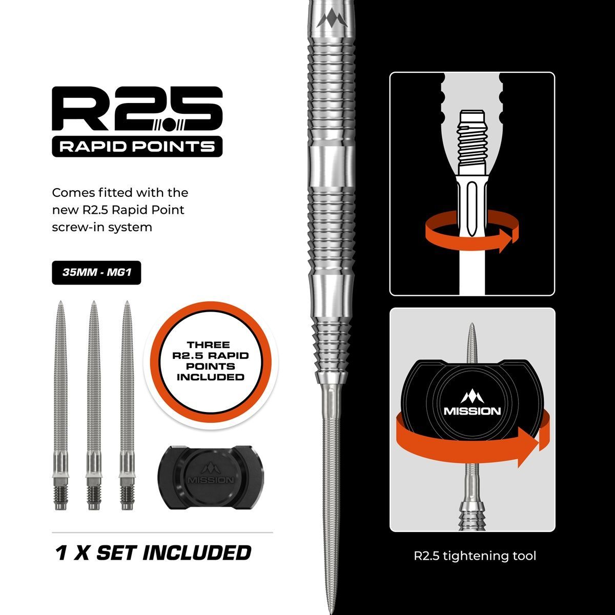 Mission BLUPRNT DSGND R2.5 RP 90% Steeldarts 21/23 Gramm Steeldarts
