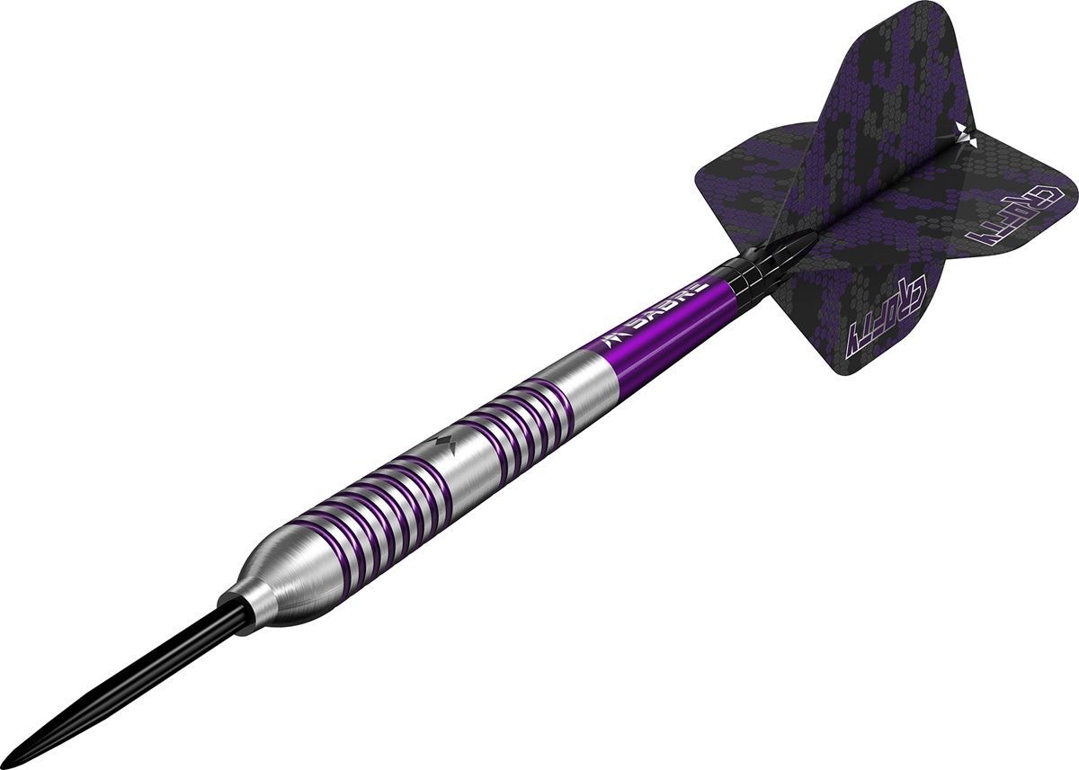 Mission Joe Croft 95% Silver-Purple Electro Fléchettes à pointe acier 23/25 Grammes Steeldarts
